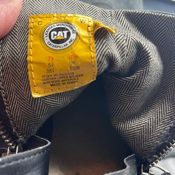 Caterpillar Women's Ankle Booties Double Zip Boots Ruched Leather Black Size 7 - Picture 15 of 16